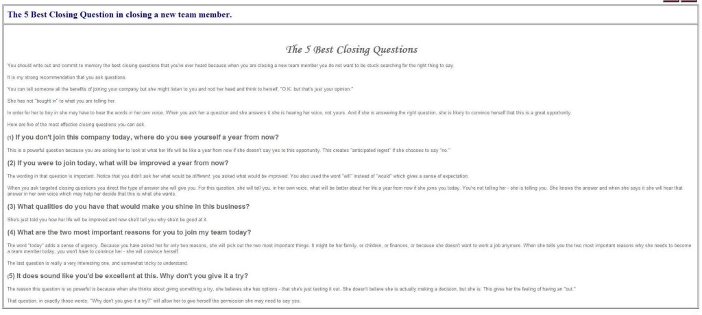 The 5 Best Closing Question in closing a new team member.